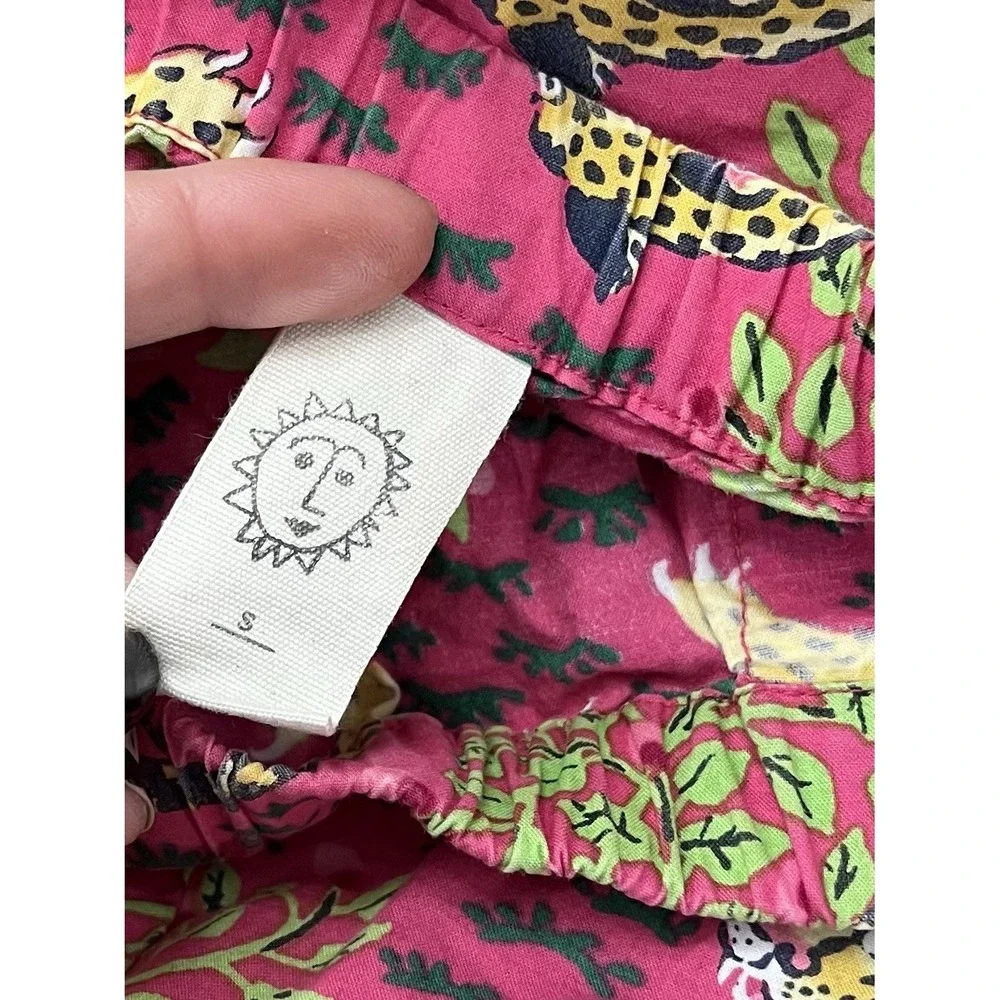 Print Fresh Hot Pink Cheetah Leopard Bagheera Pajama Pants Sz S Organic Cotton